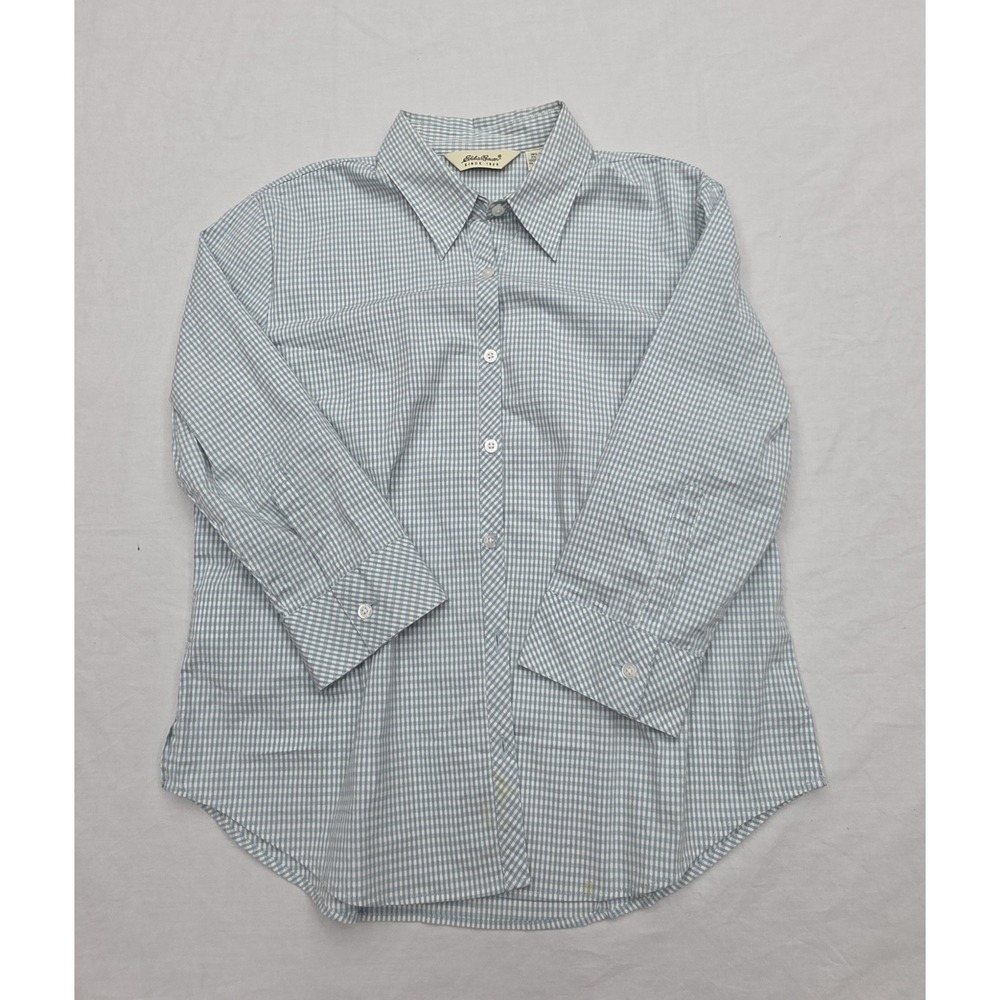 Eddie Bauer Green Gingham Longsleeve Button‎ Down Shirt Size Large